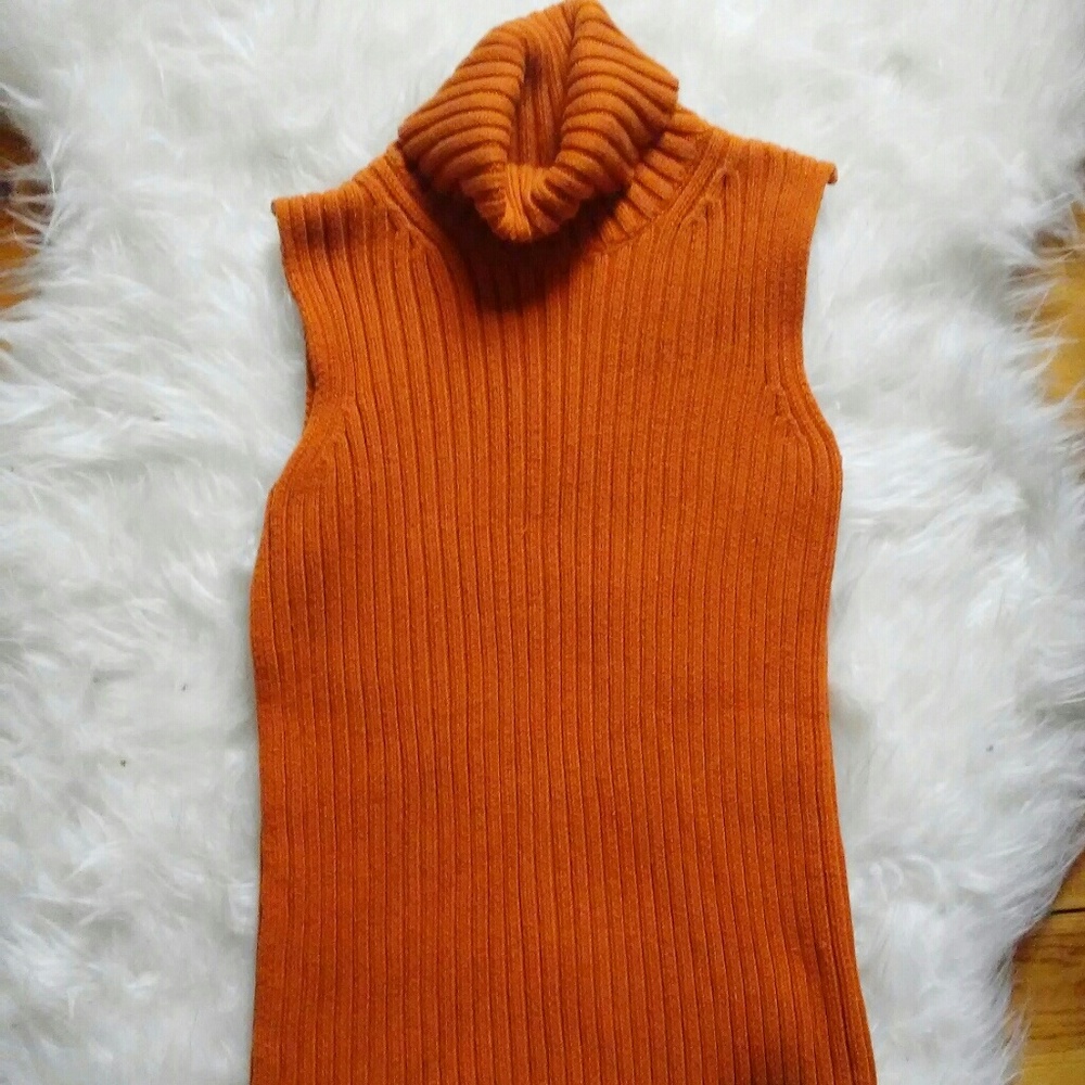 Old Navy orange turtleneck sweater tank